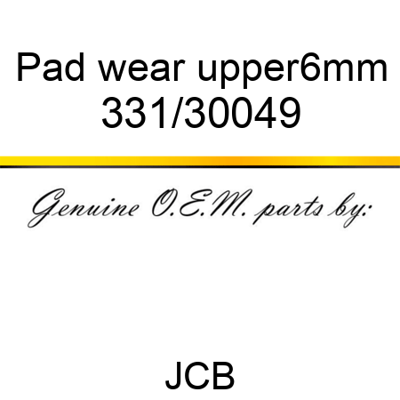 Pad wear upper,6mm 331/30049
