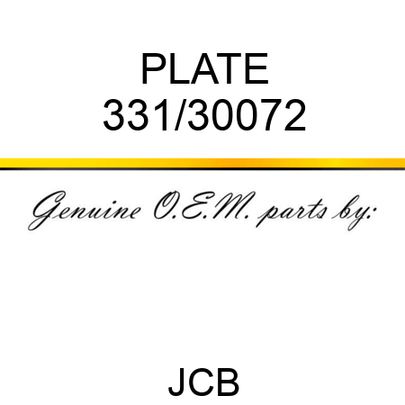 PLATE 331/30072