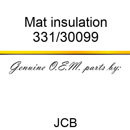 Mat insulation 331/30099