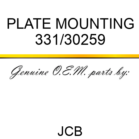 PLATE MOUNTING 331/30259