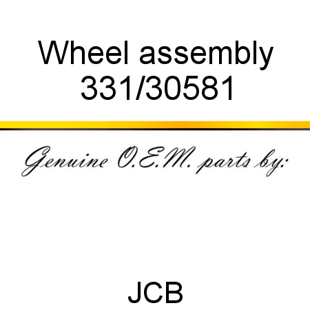 Wheel, assembly 331/30581