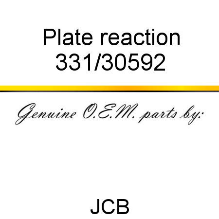 Plate, reaction 331/30592