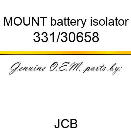 MOUNT battery isolator 331/30658