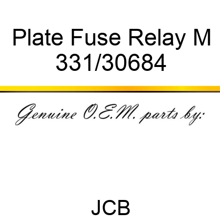 Plate Fuse Relay M 331/30684