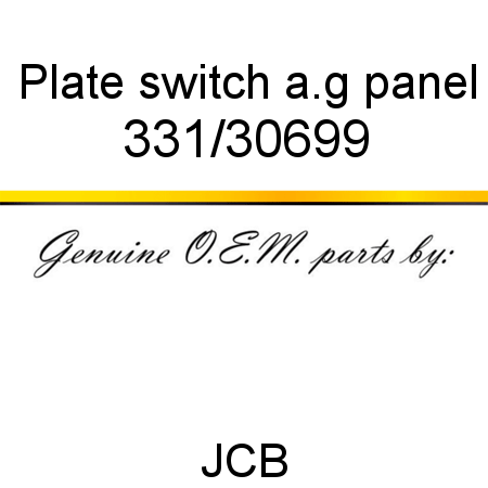 Plate, switch, a.g panel 331/30699