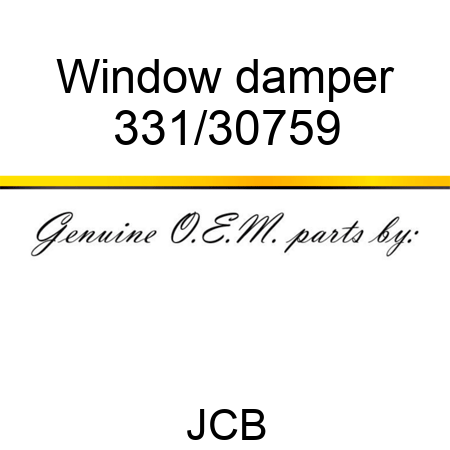 Window damper 331/30759