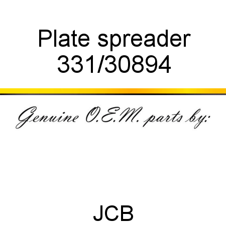 Plate, spreader 331/30894
