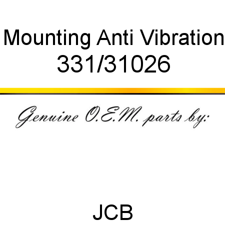 Mounting, Anti Vibration 331/31026