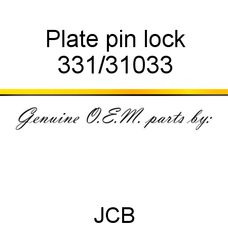 Plate, pin lock 331/31033