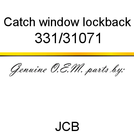 Catch, window lockback 331/31071
