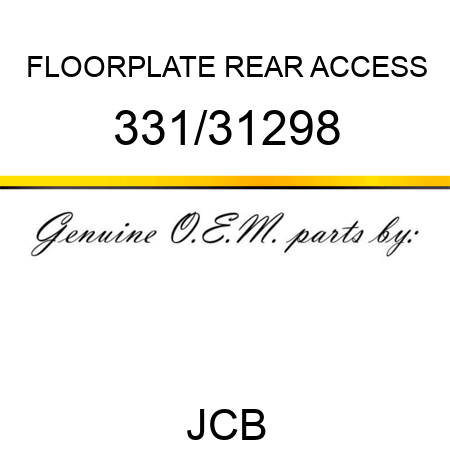 FLOORPLATE REAR ACCESS 331/31298