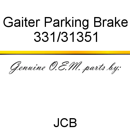 Gaiter, Parking Brake 331/31351