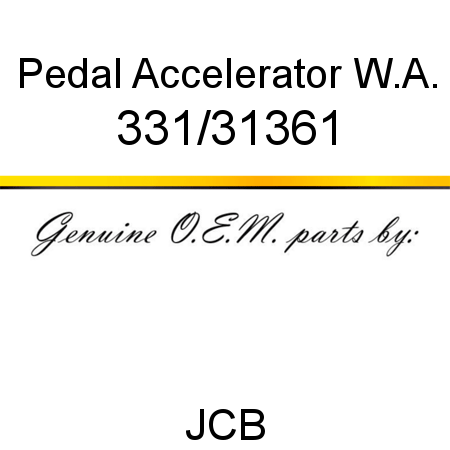 Pedal, Accelerator W.A. 331/31361