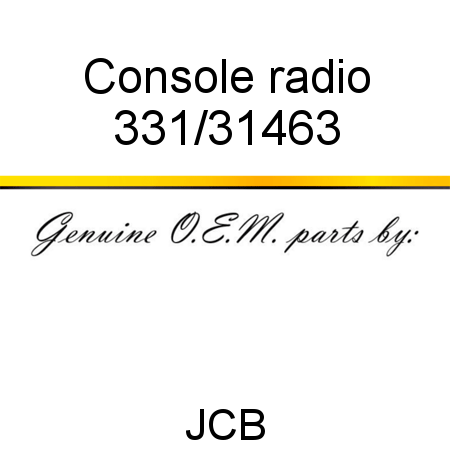 Console, radio 331/31463