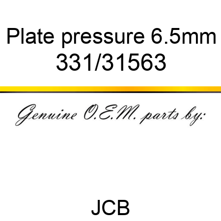 Plate, pressure, 6.5mm 331/31563