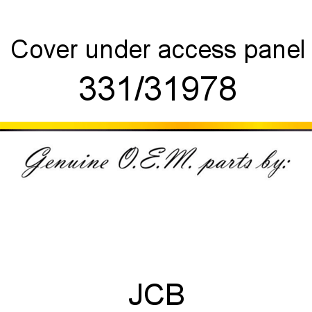 Cover, under, access panel 331/31978