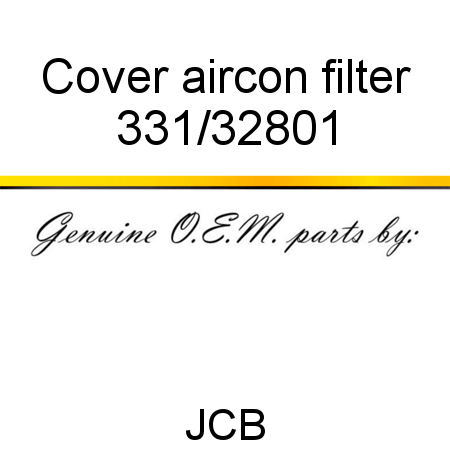 Cover, aircon filter 331/32801