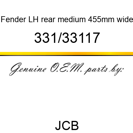 Fender, LH, rear, medium, 455mm wide 331/33117