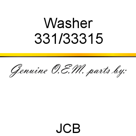 Washer 331/33315