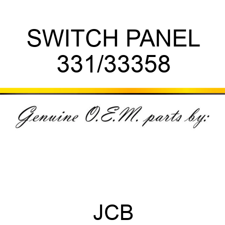 SWITCH PANEL 331/33358