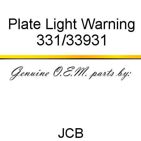 Plate, Light Warning 331/33931