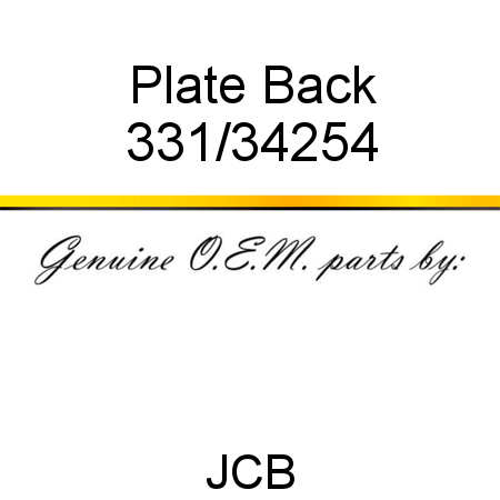 Plate, Back 331/34254