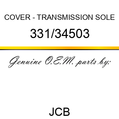 COVER - TRANSMISSION SOLE 331/34503