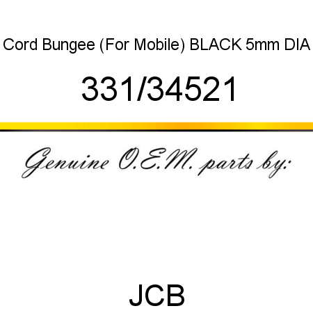 Cord, Bungee (For Mobile), BLACK, 5mm DIA 331/34521