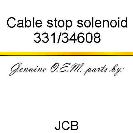 Cable, stop solenoid 331/34608