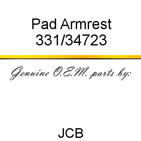 Pad, Armrest 331/34723