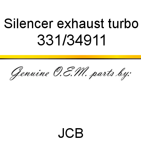 Silencer, exhaust, turbo 331/34911