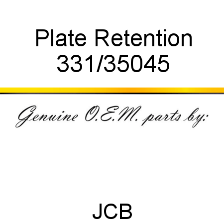 Plate, Retention 331/35045