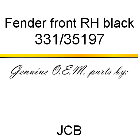 Fender, front RH, black 331/35197