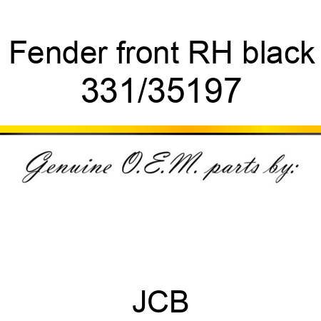 Fender, front RH, black 331/35197