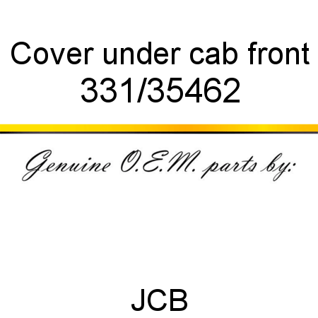 Cover, under, cab front 331/35462