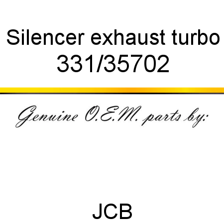 Silencer, exhaust, turbo 331/35702