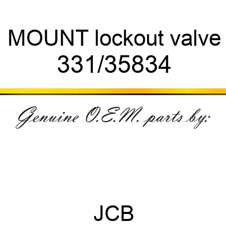MOUNT lockout valve 331/35834