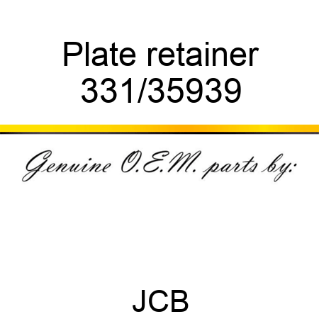 Plate retainer 331/35939