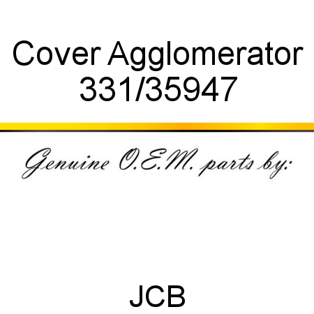 Cover, Agglomerator 331/35947