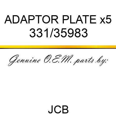 ADAPTOR PLATE x5 331/35983