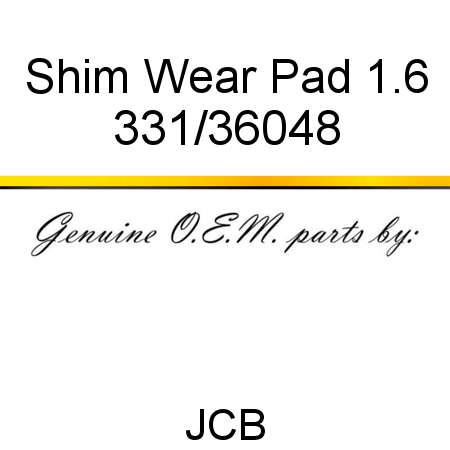 Shim, Wear Pad 1.6 331/36048