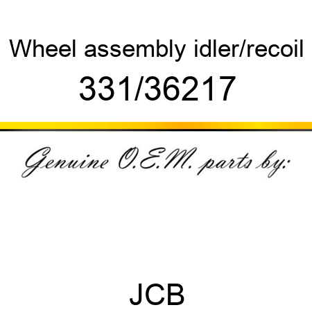 Wheel, assembly,, idler/recoil 331/36217