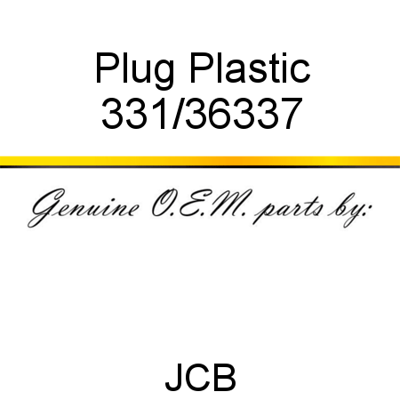 Plug, Plastic 331/36337