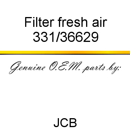 Filter, fresh air 331/36629