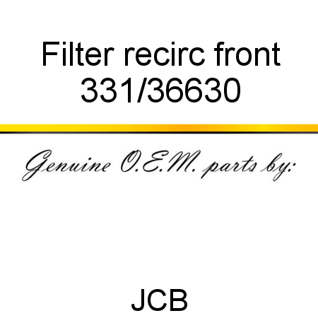 Filter, recirc, front 331/36630