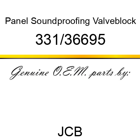 Panel, Soundproofing, Valveblock 331/36695