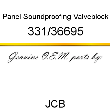 Panel, Soundproofing, Valveblock 331/36695