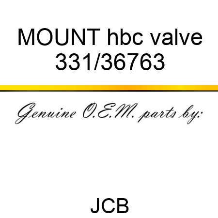 MOUNT hbc valve 331/36763