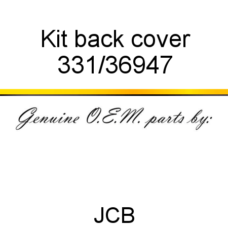 Kit, back cover 331/36947