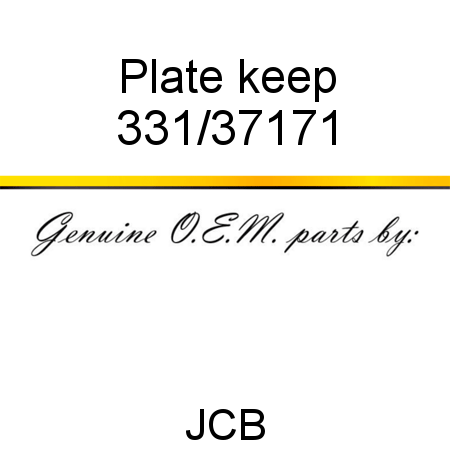 Plate, keep 331/37171
